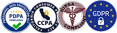 PDPA, CCPA, HIPAA and GDPR compliance certifications